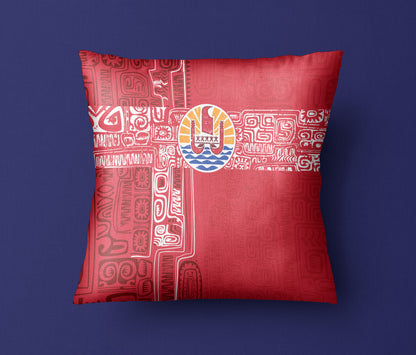 Tahiti Pillow Cover French Polynesia Pattern Vintage Style
