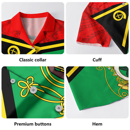 Vanuatu Hawaiian Shirt Melanesia Flag And Coat Of Arms