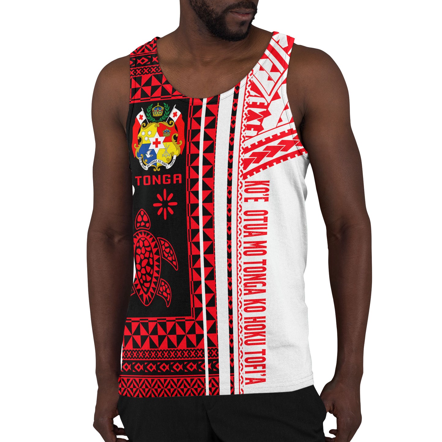 Tonga Men Tank Top - Custom Proud To be Tongan Polynesian Patterns With Tonga Kupesi