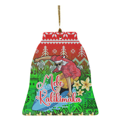 Hawaii Ceramic Ornament Santa Surfing Mele Kalikimaka Style