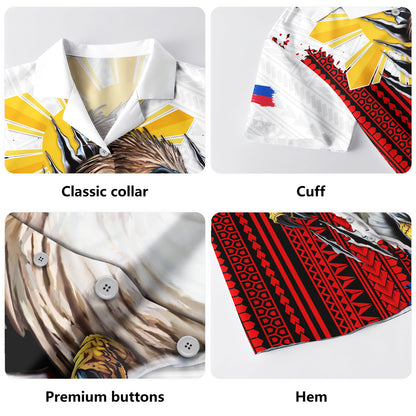 Philippines Filipinos Hawaiian Shirt Eagle Claws Scratching Grunge Style