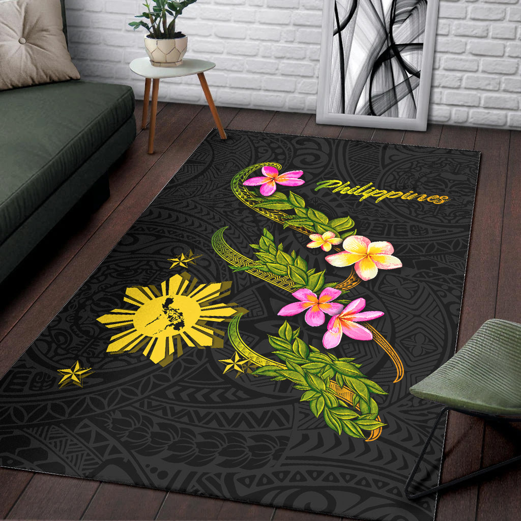 Philippines Filipinos Area Rug Philippines Sun And Map Plumeria Tribal