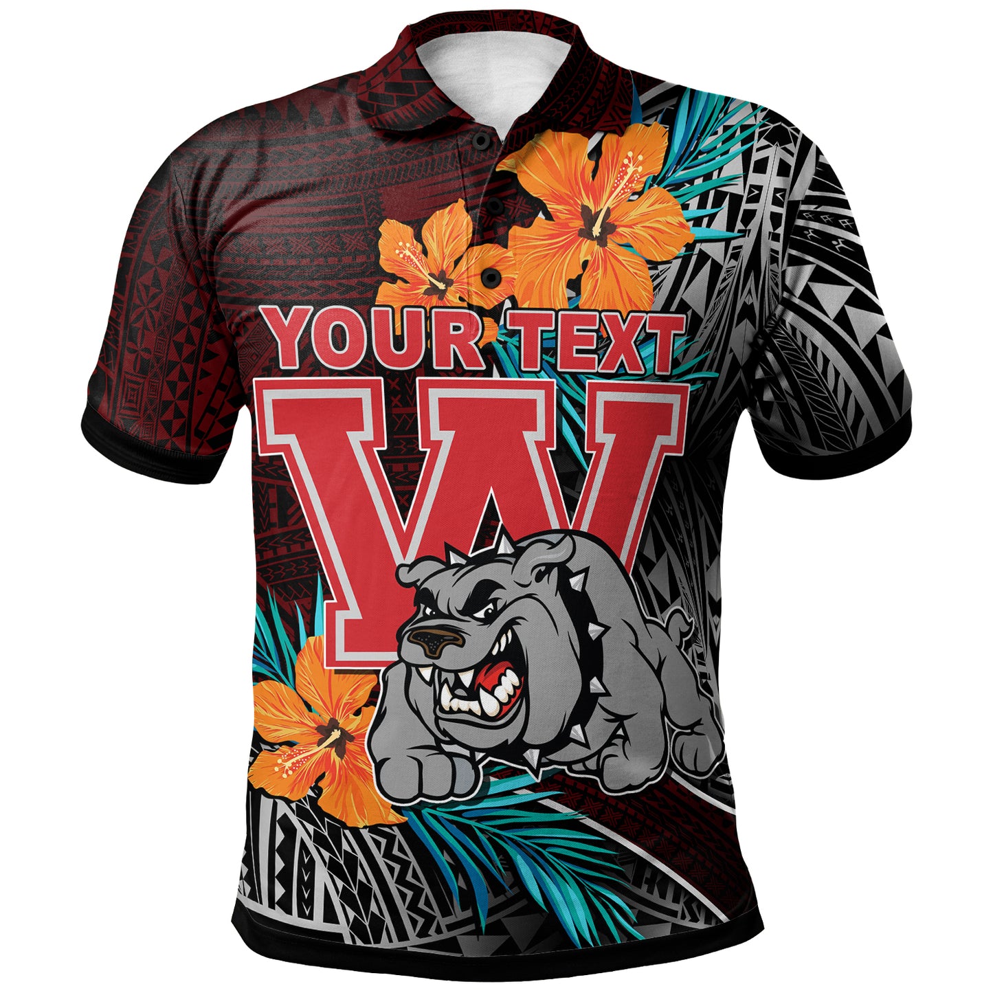 Hawaii Custom Personalised Polo Shirt - Waialua High and Intermediate School Polynesian Tribal Pattern