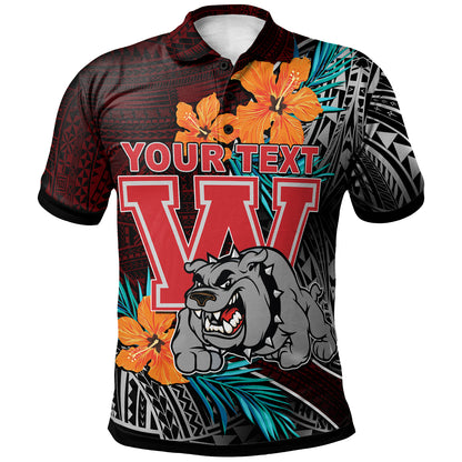 Hawaii Custom Personalised Polo Shirt - Waialua High and Intermediate School Polynesian Tribal Pattern