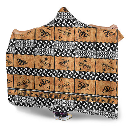 Tonga Hooded Blanket Tapa Pattern