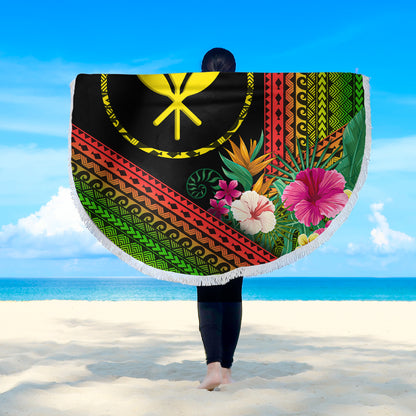 Hawaii Beach Blanket Kanaka Maoli Polynesian Pattern