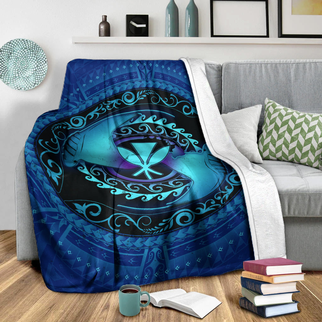 Hawaii Premium Blanket Manta Ray Couple Polynesian Ocean Style