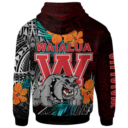 Hawaii Custom Personalised Hoodie - Waialua High and Intermediate School Polynesian Tribal Pattern