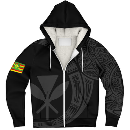 Hawaii Sherpa Hoodie Polynesia Tribal Spirits Of Kanaka Seal