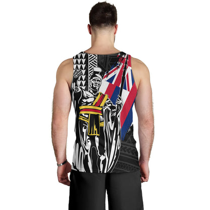 Hawaii Tank Top King Kamehameha I Kakau Flag Grunge