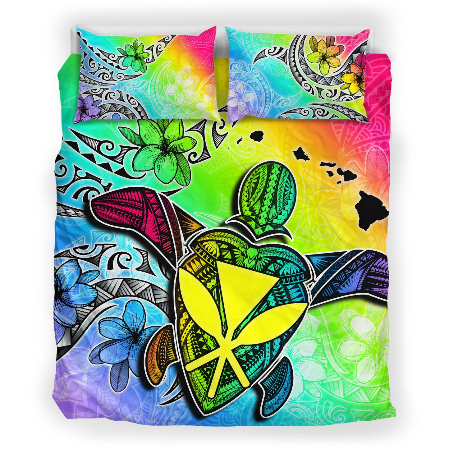 Hawaii Bedding Set Hawaii Map And Turtle Tribal Patterns
