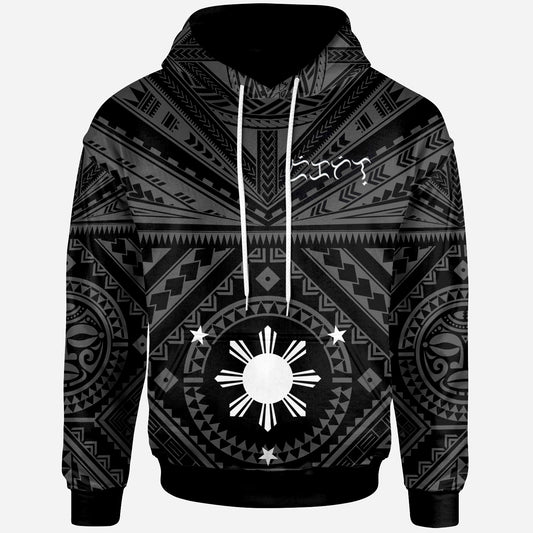 Custom Philippines Hoodie - Polynesian Tattoo Style