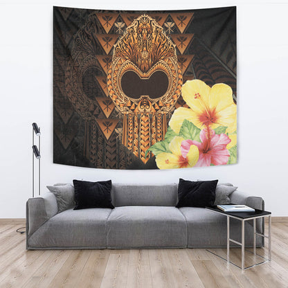 Hawaii Tapestry Ikaika Hawaiian With Hibiscus Flowers Retro Style