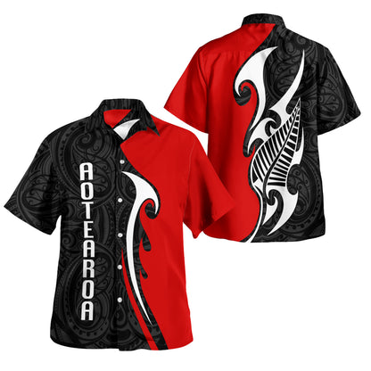 New Zealand Hawaiian Shirt - Aotearoa Silver Fern Maori