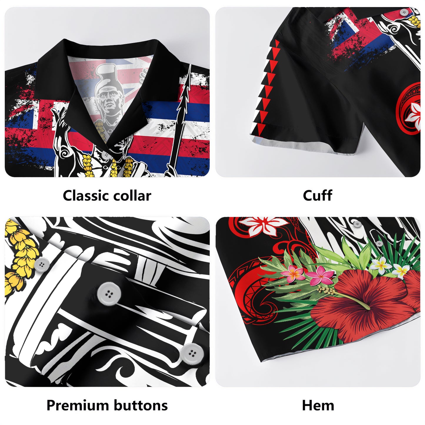 Hawaii Hawaiian Shirt King Kamehameha I Tribal Flag Tropical Style