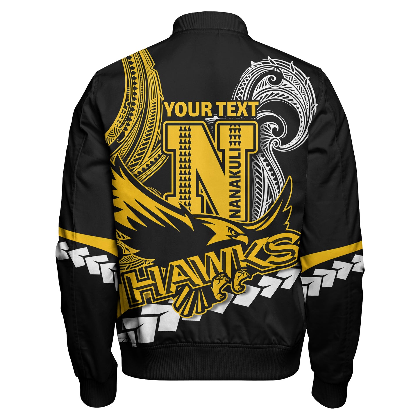 Hawaii Custom Bomber Jacket - Nanakuli High School Polynesian Tribal Pattern