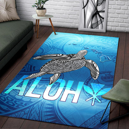 Hawaii Area Rug Aloha Turtle Ocean Style