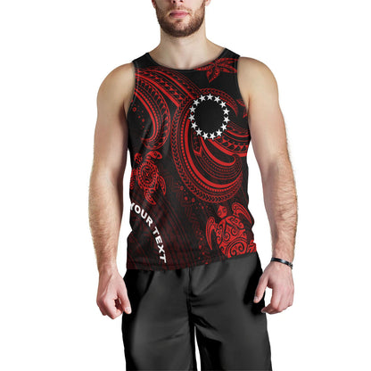 Cook Islands Custom Personalised Men Tank Top - Red Turtle