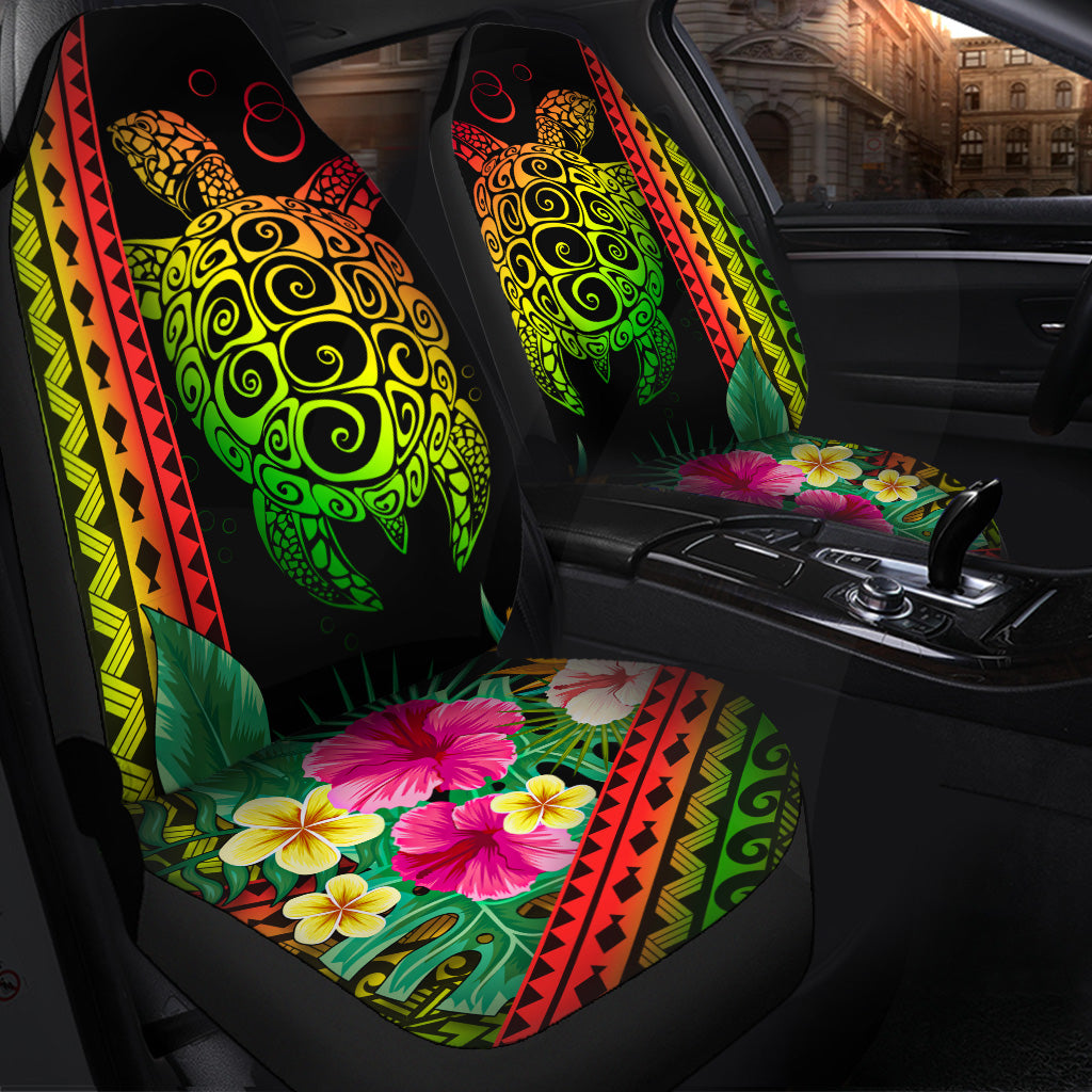 Hawaii Car Seat Covers Turtle Polynesian Pattern Reggae Color