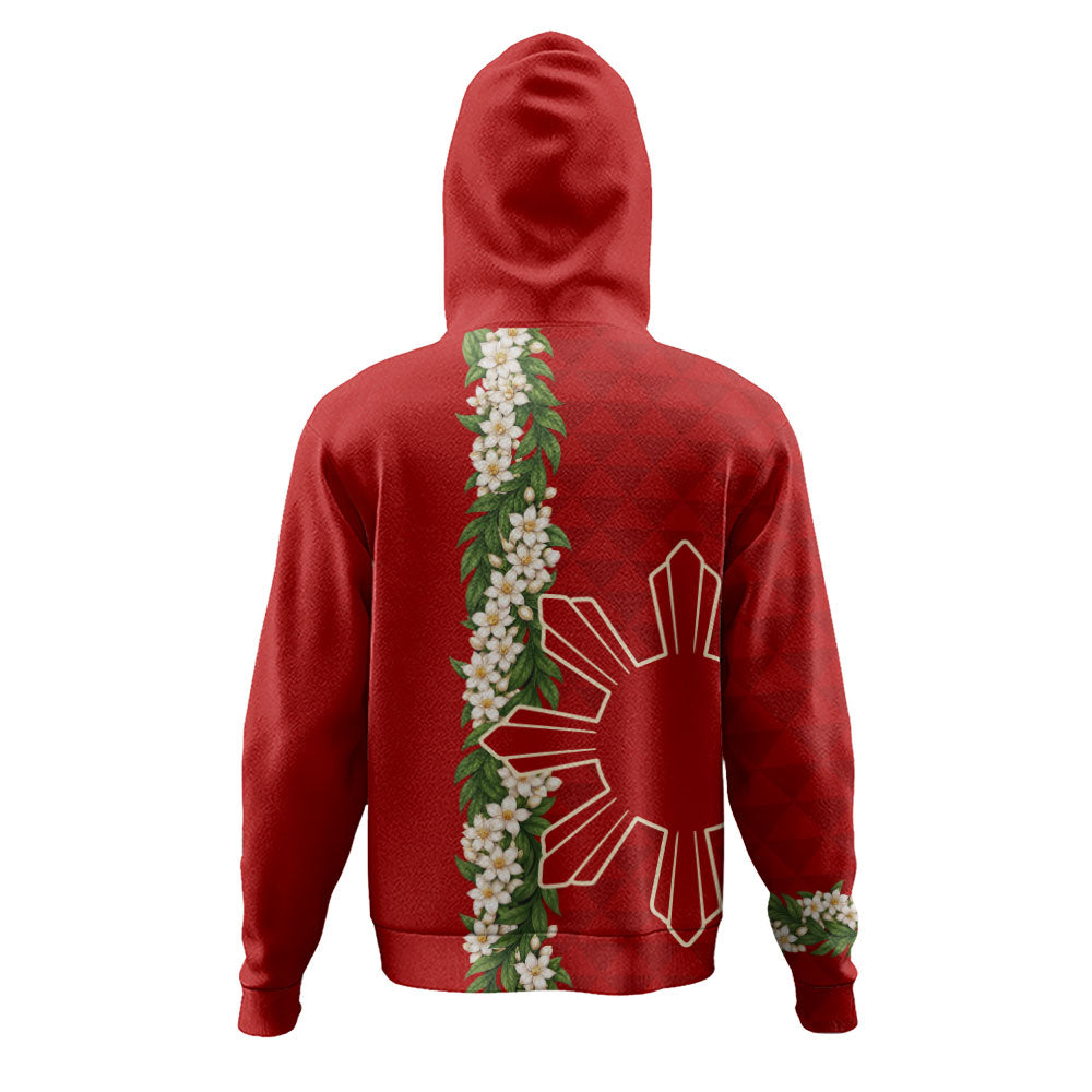 Philippines Filipinos Hoodie Sampaguita Flower Sun Pattern Island Style