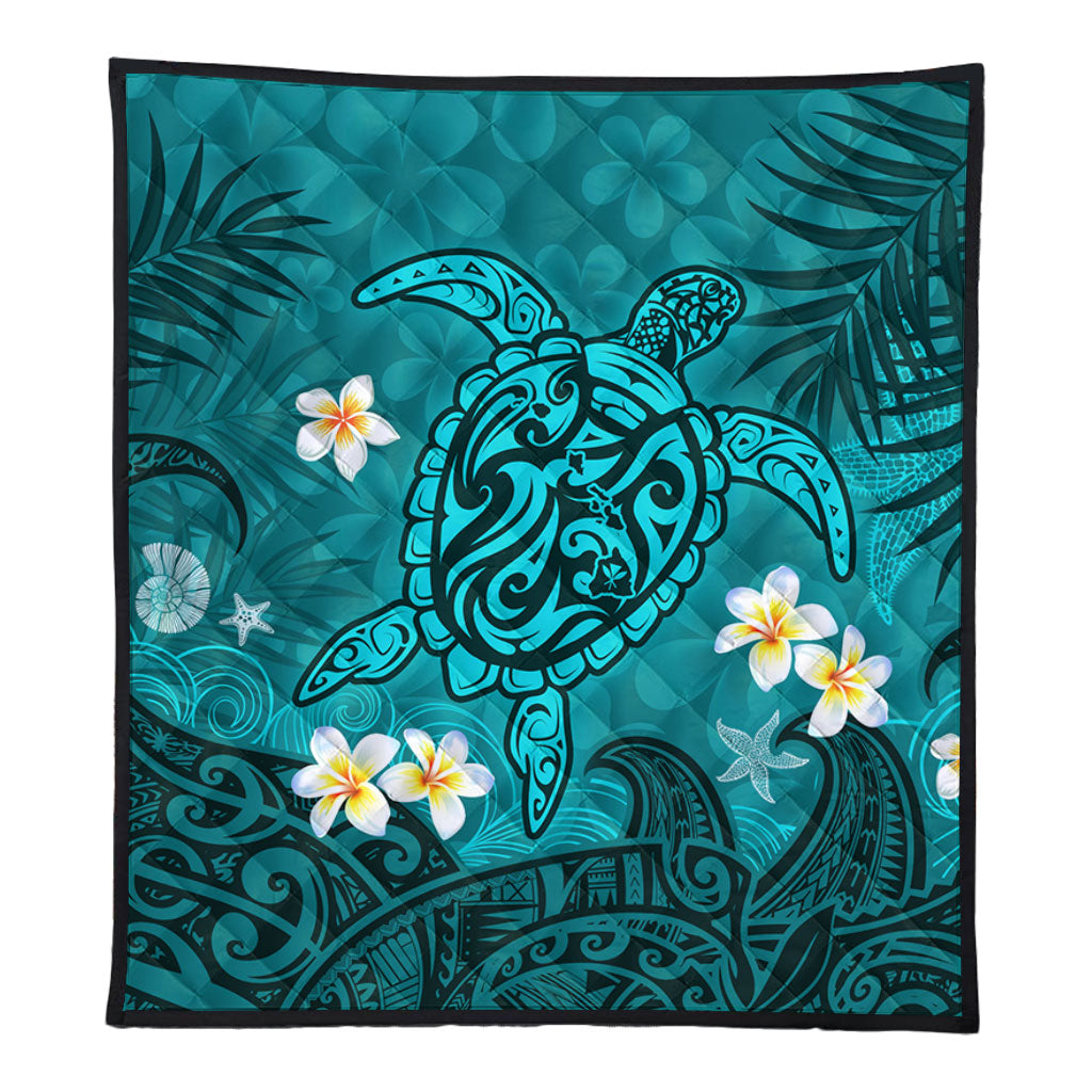 Hawaii Premium Quilt Hawaiian Sea Turtle & Floral Dreams