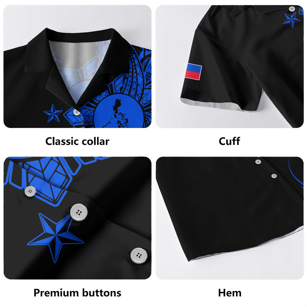 Philippines Filipinos Hawaiian Shirt Flag Sun Map Tribal Fusion Style