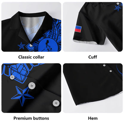 Philippines Filipinos Hawaiian Shirt Flag Sun Map Tribal Fusion Style