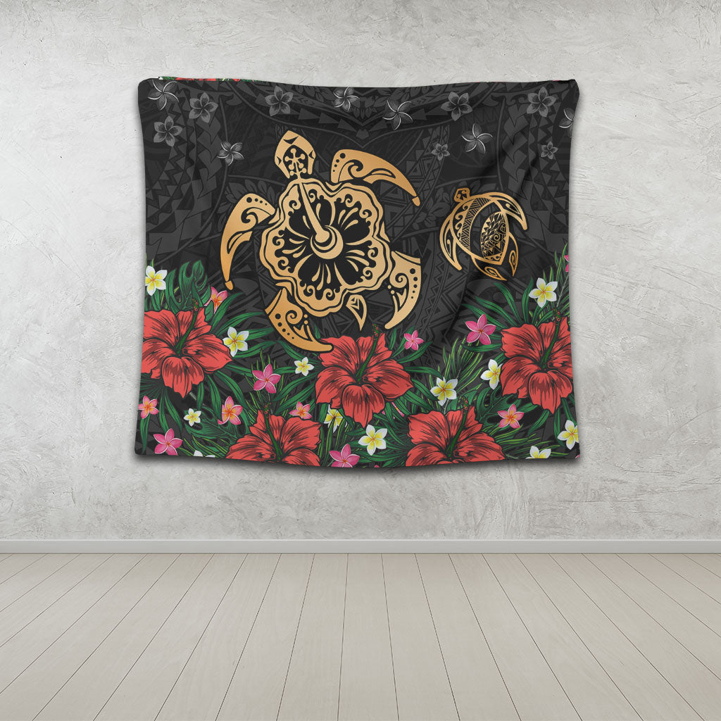 Hawaii Tapestry Polynesian Turtle Tropical Island Tribal Style