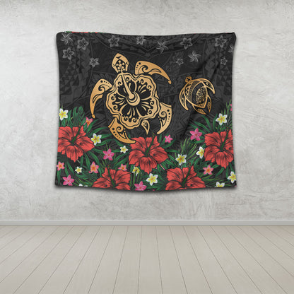 Hawaii Tapestry Polynesian Turtle Tropical Island Tribal Style