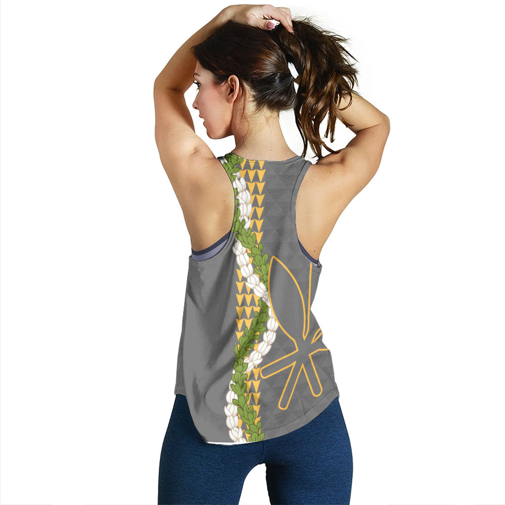 Hawaii Women Tank Kanaka Maoli Puakenikeni Maile Flower Lei