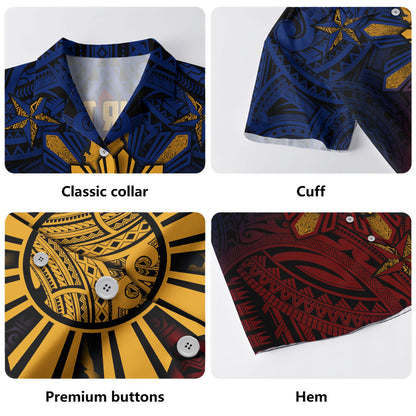 Philippines Filipinos Hawaiian Shirt Golden Sun Islands Tribal Style