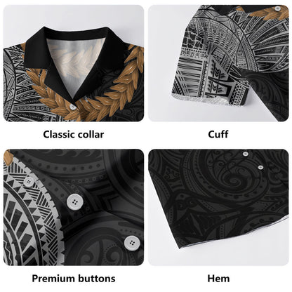 Samoa Hawaiian Shirt Tattoo Roman Reigns With Ula Fala Style Brown
