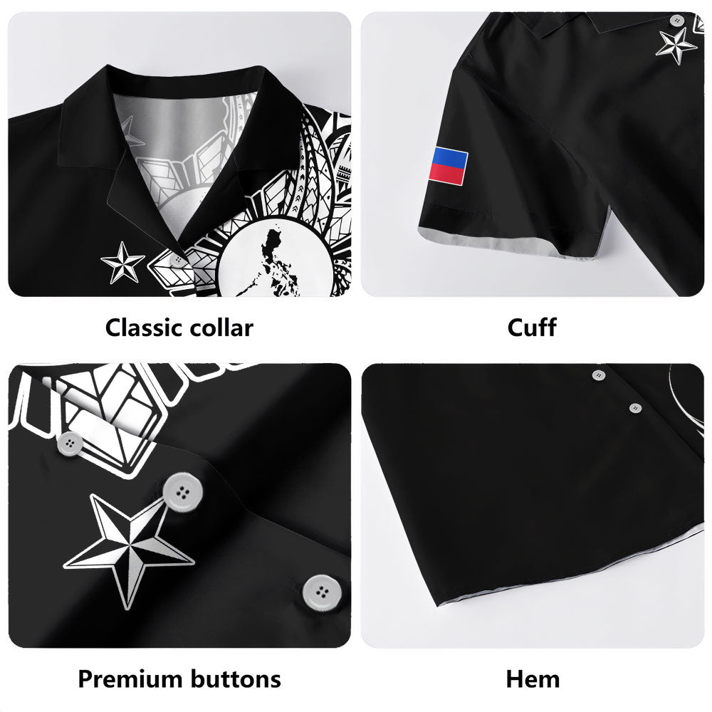 Philippines Filipinos Hawaiian Shirt Flag Sun Map Tribal Fusion Style