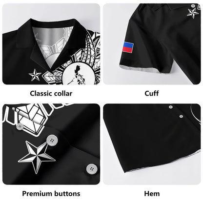 Philippines Filipinos Hawaiian Shirt Flag Sun Map Tribal Fusion Style