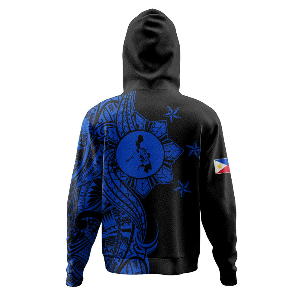 Philippines Filipinos Hoodie Flag Sun Map Tribal Fusion Style