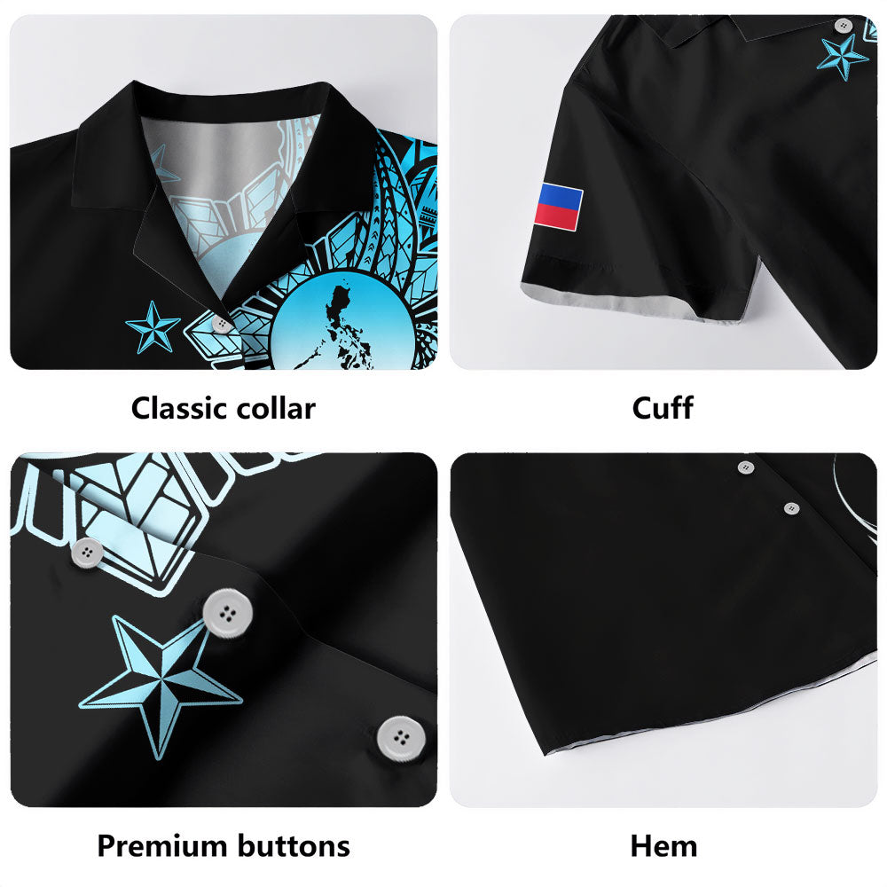 Philippines Filipinos Hawaiian Shirt Flag Sun Map Tribal Fusion Style