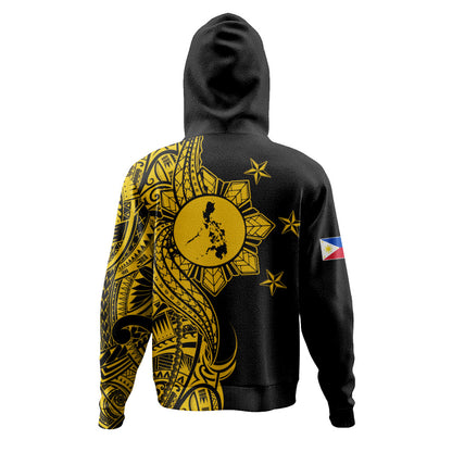 Philippines Filipinos Hoodie Flag Sun Map Tribal Fusion Style
