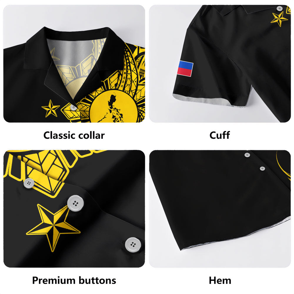 Philippines Filipinos Hawaiian Shirt Flag Sun Map Tribal Fusion Style