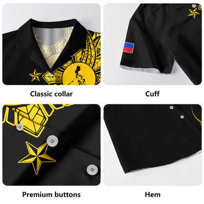 Philippines Filipinos Hawaiian Shirt Flag Sun Map Tribal Fusion Style