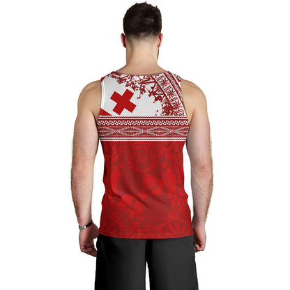 Tonga Tank Top Flag Coat Of Arms Circle Ngatu Tribal
