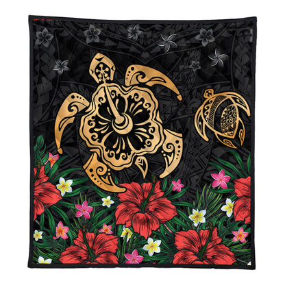 Hawaii Premium Quilt Polynesian Turtle Tropical Island Tribal Style