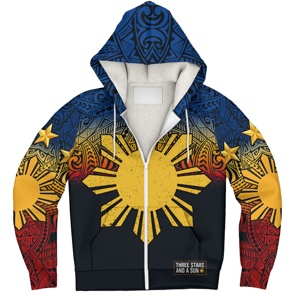 Philippines Filipinos Sherpa Hoodie Philippine Pride Three Stars and A Sun