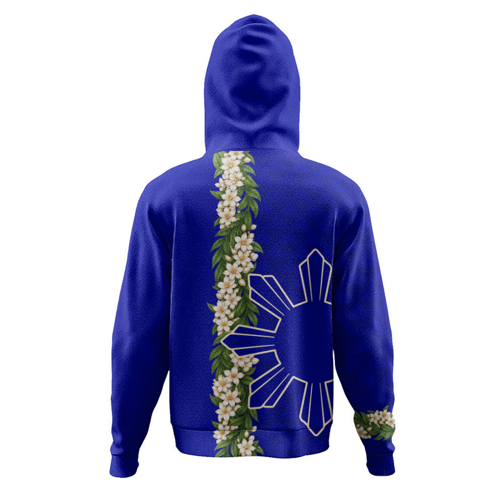 Philippines Filipinos Hoodie Sampaguita Flower Sun Pattern Island Style
