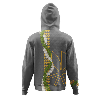 Hawaii Hoodie Kanaka Maoli Puakenikeni Maile Flower Lei