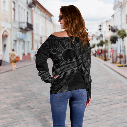 Philippines Filipinos Off Shoulder Sweatshirt Custom Island Tribal Tattoos