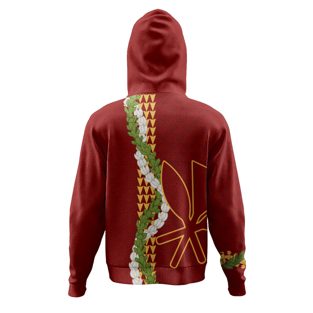 Hawaii Hoodie Kanaka Maoli Puakenikeni Maile Flower Lei