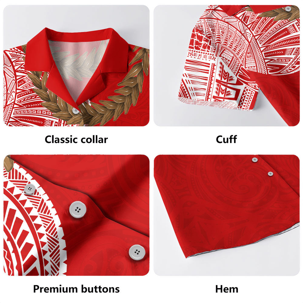 Samoa Hawaiian Shirt Tattoo Roman Reigns With Ula Fala Style Brown