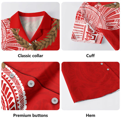 Samoa Hawaiian Shirt Tattoo Roman Reigns With Ula Fala Style Brown