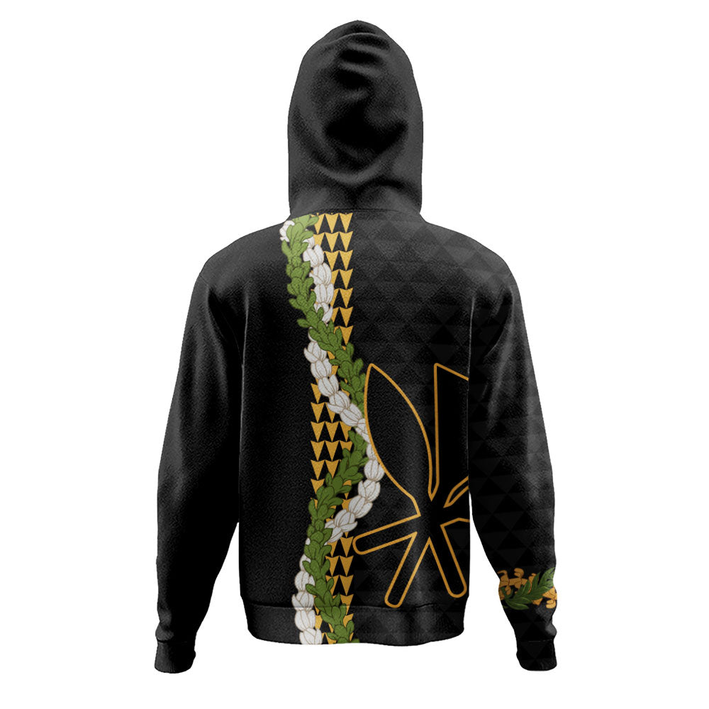 Hawaii Hoodie Kanaka Maoli Puakenikeni Maile Flower Lei