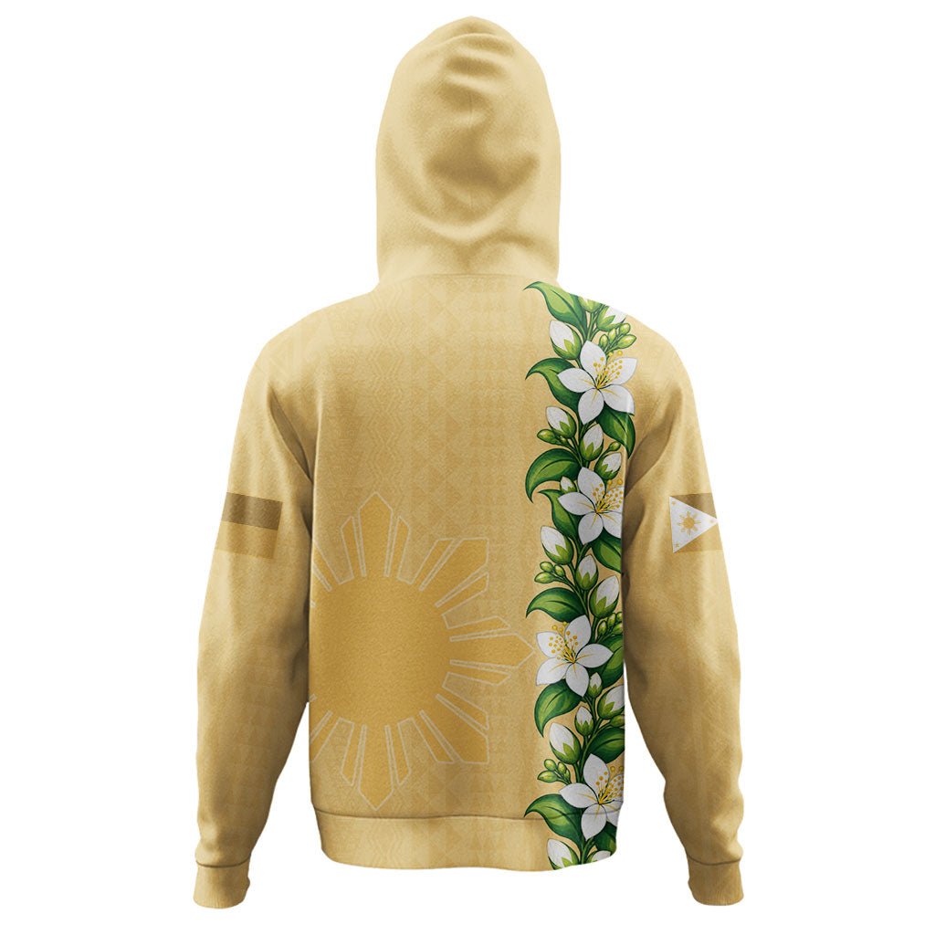 Philippines Filipinos Hoodie Sampaguita Flower Tribal Polynesian Sun Island Style